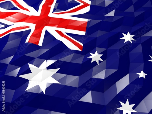 Flag of Australia 3D Wallpaper Illustration