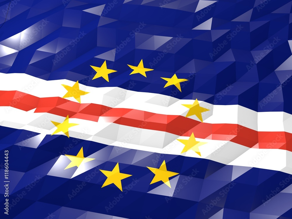 Flag of Cabo Verde 3D Wallpaper Illustration Flag of Cabo Verde 3D Wallpaper Illustration