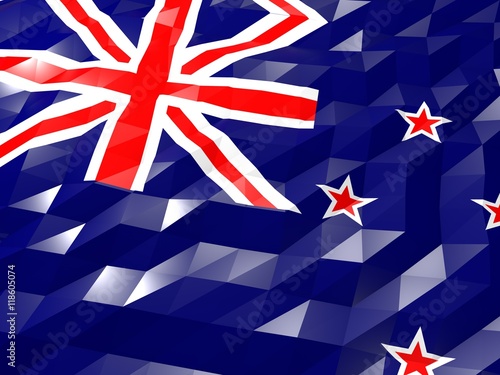 Flag of New Zealand 3D Wallpaper Illustration