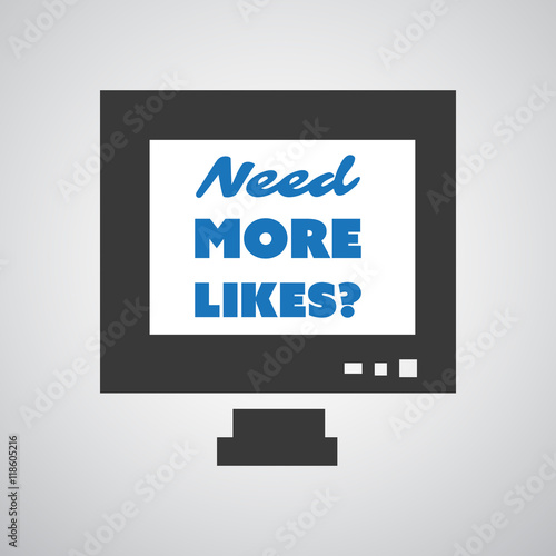 Need More Likes? Card With PC Screen Background