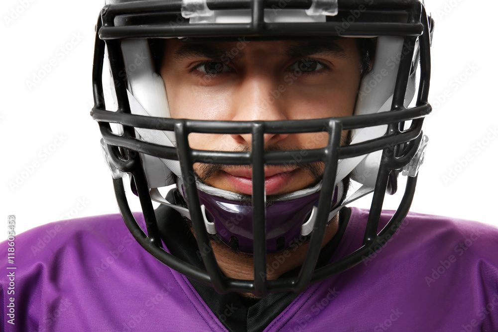 American football player isolated on white background American football player isolated on white background