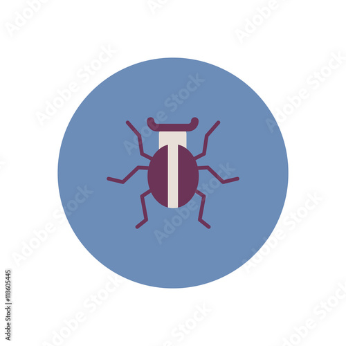 stylish icon in color circle beetle insect 