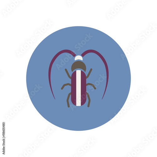 stylish icon in color circle beetle barbel 