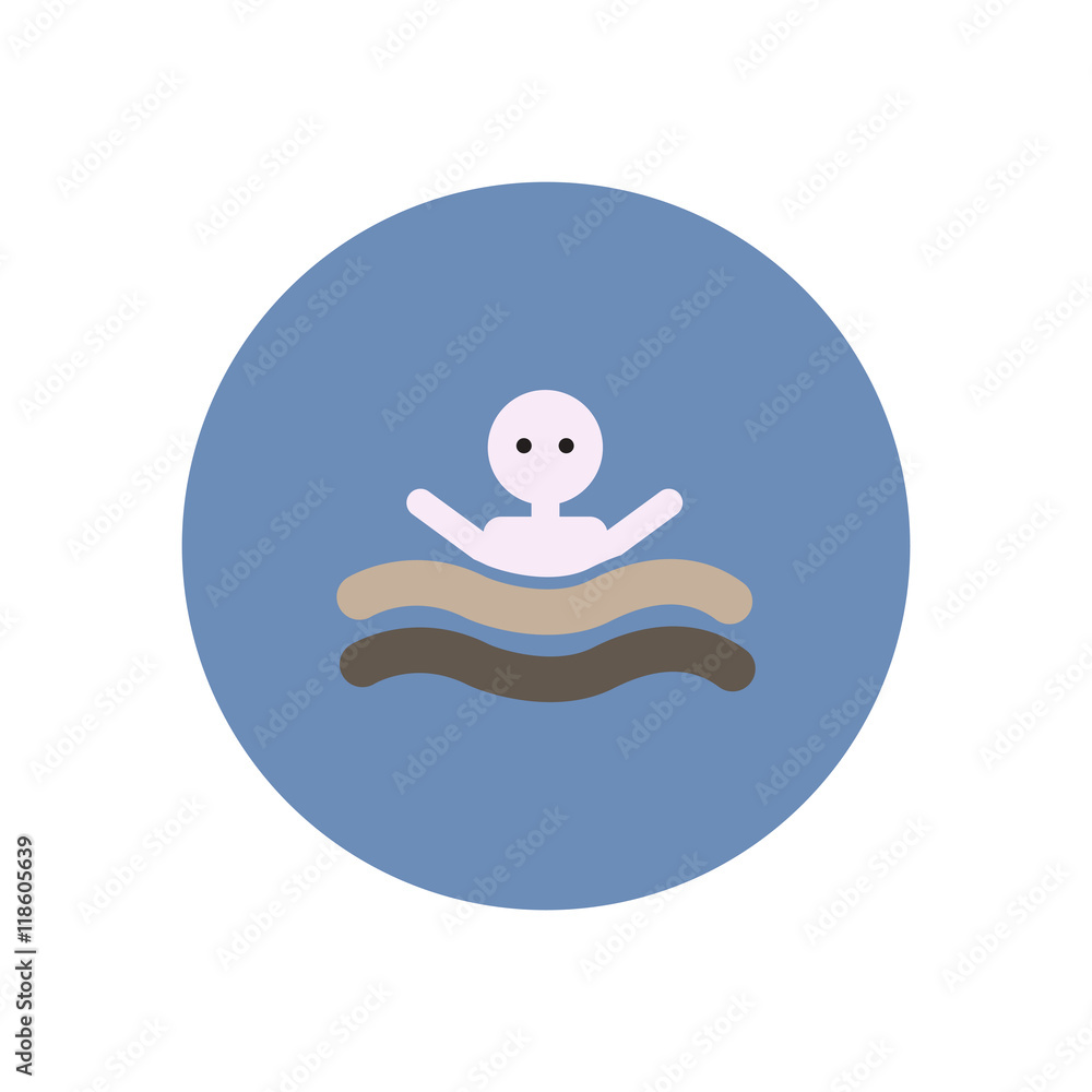 stylish icon in color circle man swimmer stylish icon in color circle man swimmer