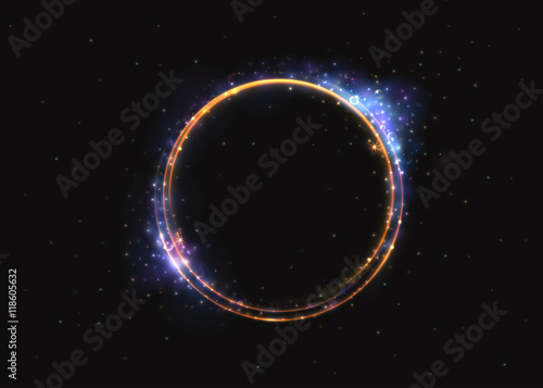 VECTOR eps 10. Glowing collection. Shining ring, circle. Sparkling stars, light effect, glowing lines. Transparent, grouped and isolated.
