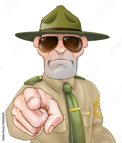 Angry Drill Sergeant Pointing