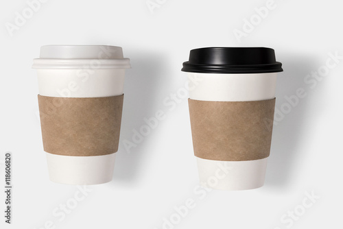 Design concept of mockup coffee cup set  isolated on white backg © Delicious