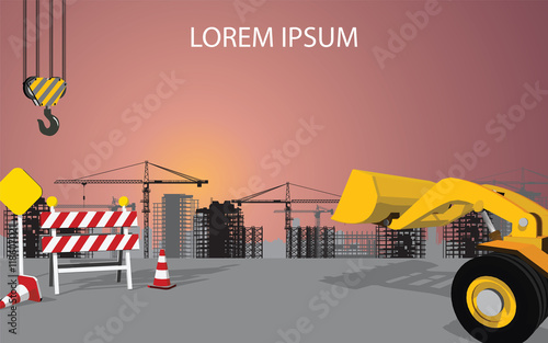 evening city front loader