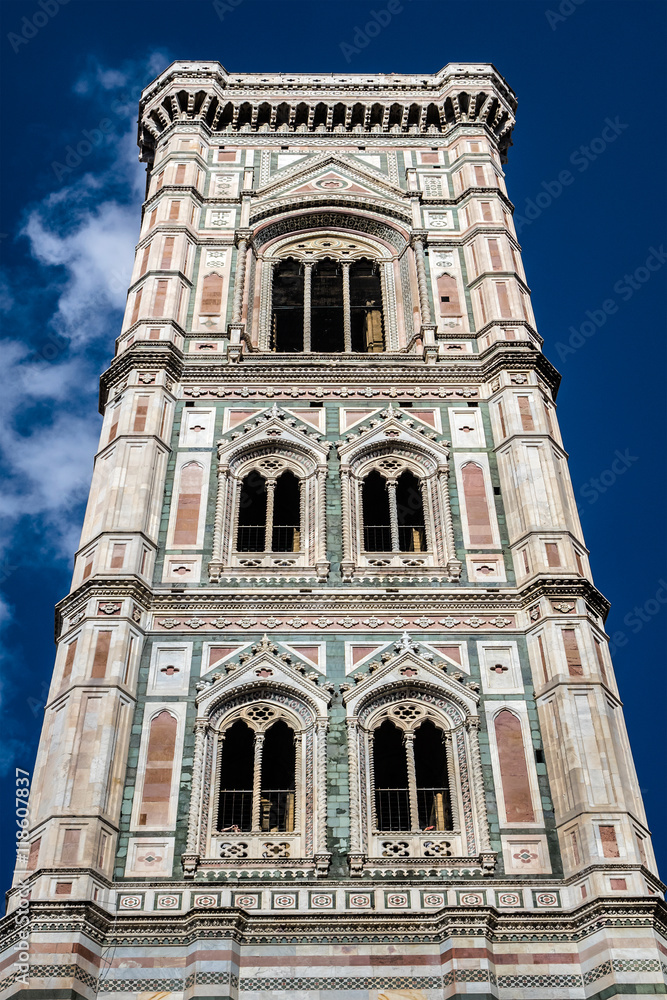 Giotto Campanile (1334). Basilica Santa Maria del Fiore Florence