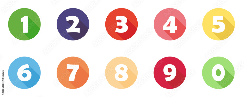Buntes Icon-Set mit Zahlen (1 bis 10) Stock Vector | Adobe Stock