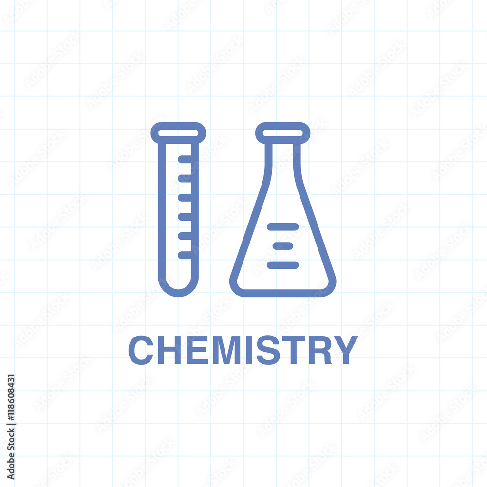 Chemistry test-tubes on lined paper background. Chemistry test-tubes on lined paper background.