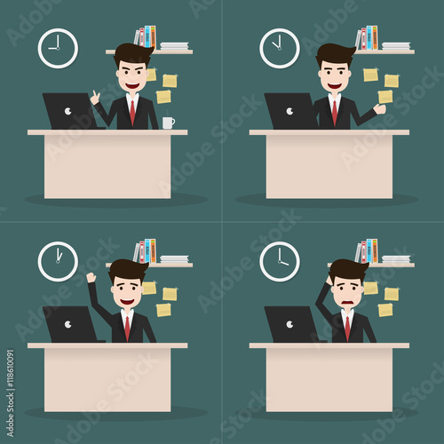 Businessman different time.