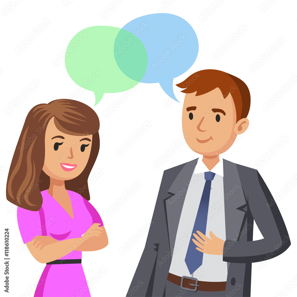 Man and women talking. Meeting colleagues or friends. Vector Man and women talking. Meeting colleagues or friends. Vector