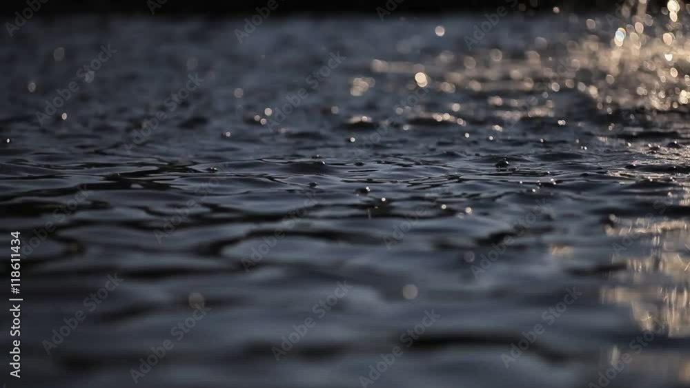 Water Flows Into the Reservoir Drops Under the Bright Sun Water Flows Into the Reservoir Drops Under the Bright Sun