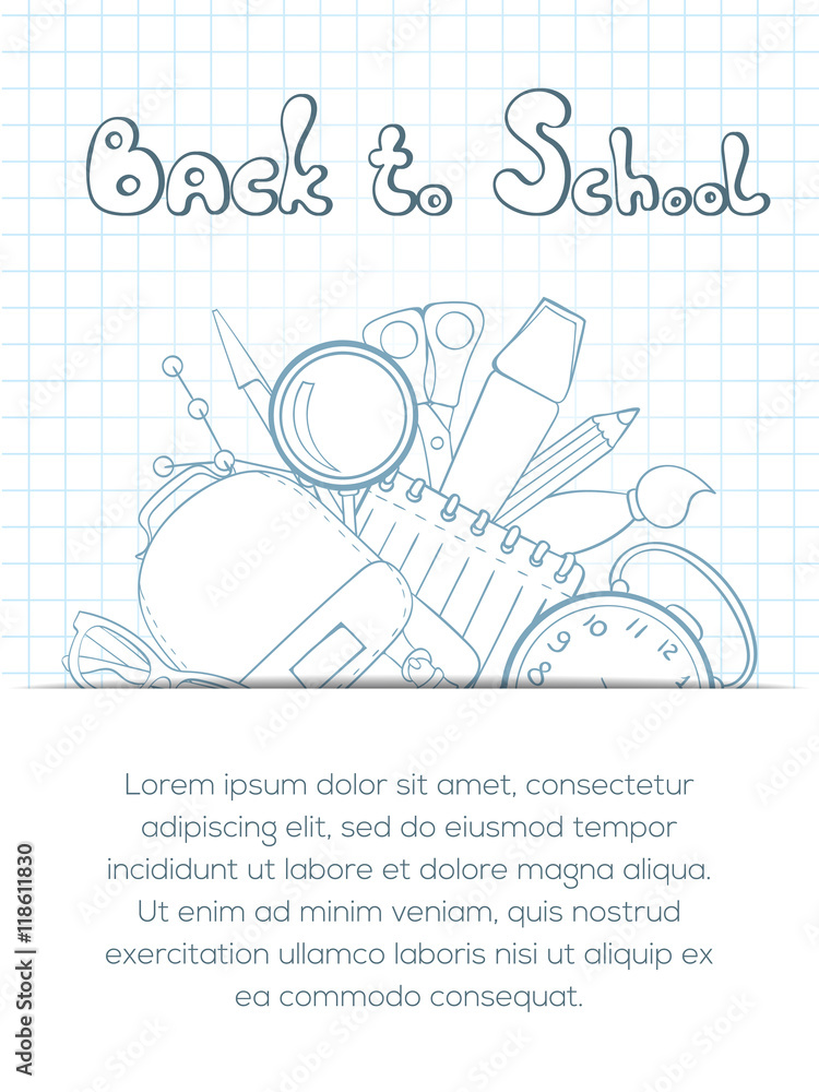 Obraz premium Back to school invitation card
