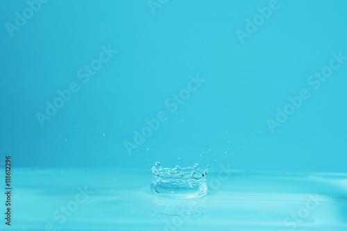 Water drop falling down.