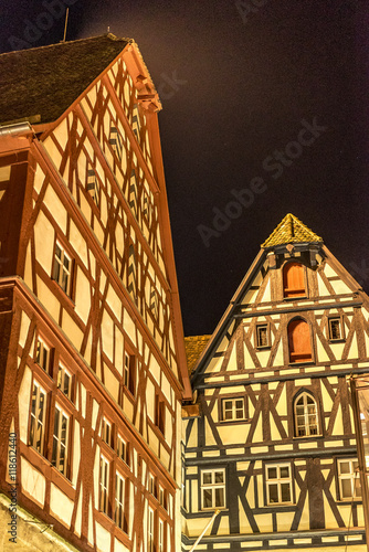 Historische Bürgerhaus in Franken bei Nacht photo