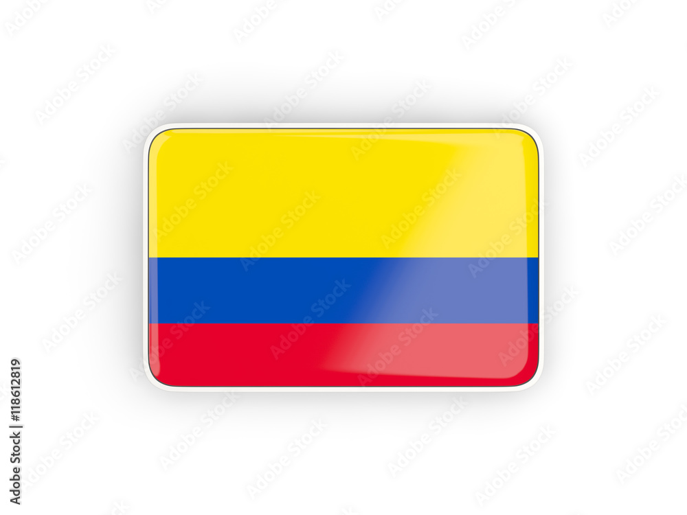 Fototapeta premium Flag of colombia, rectangular icon