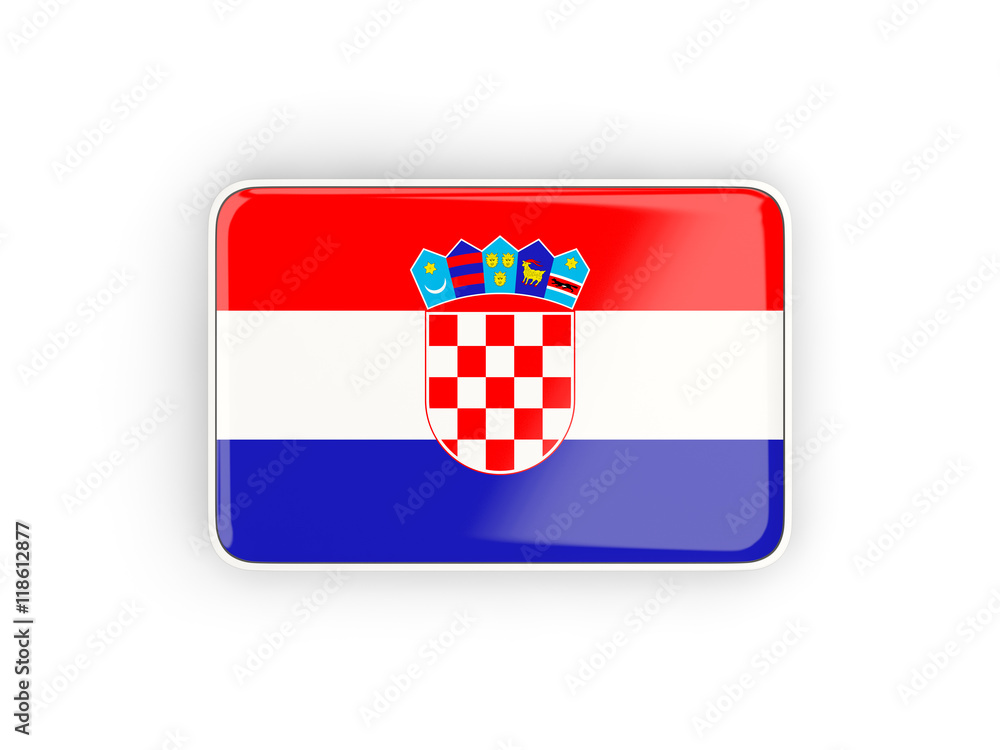 Naklejka premium Flag of croatia, rectangular icon