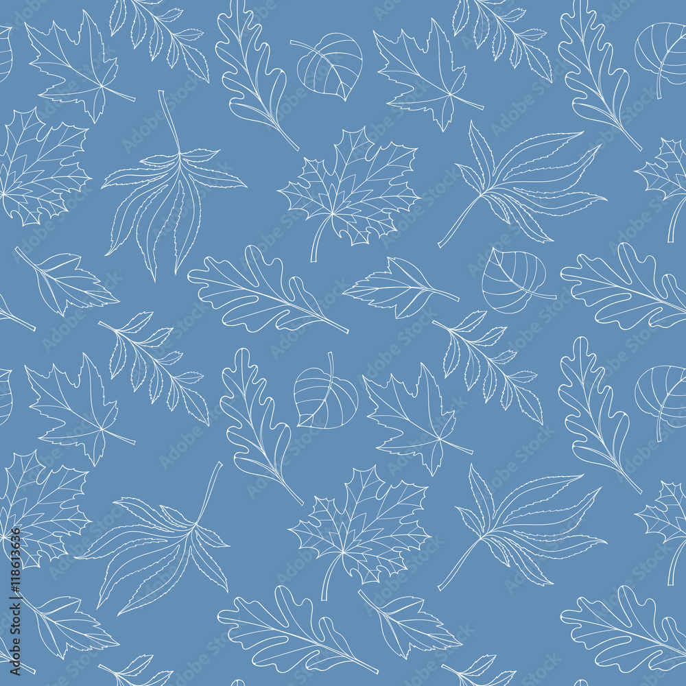 Fototapeta premium Seamless leaves pattern