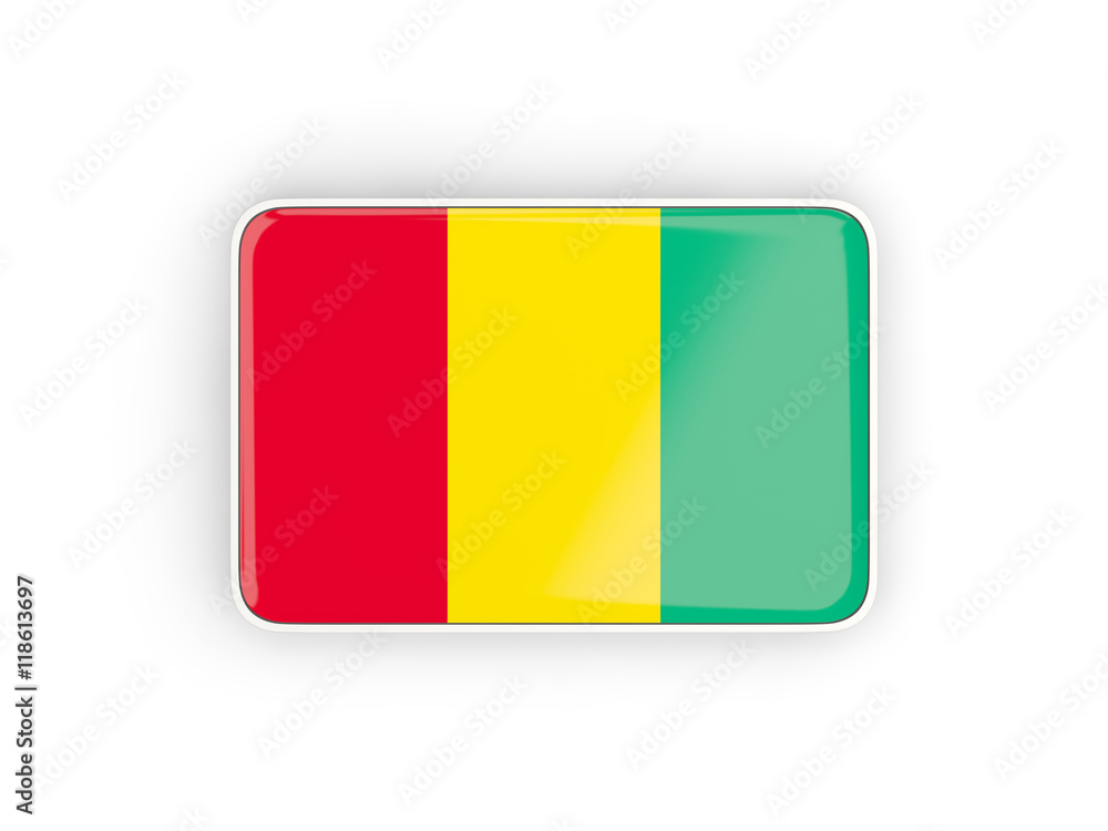 Fototapeta premium Flag of guinea, rectangular icon