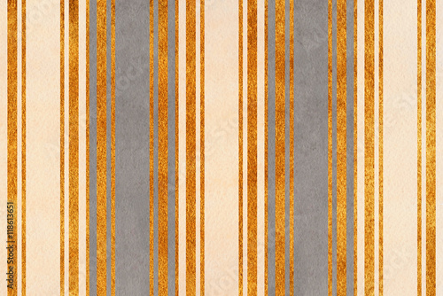 Watercolor beige, gray and golden striped background