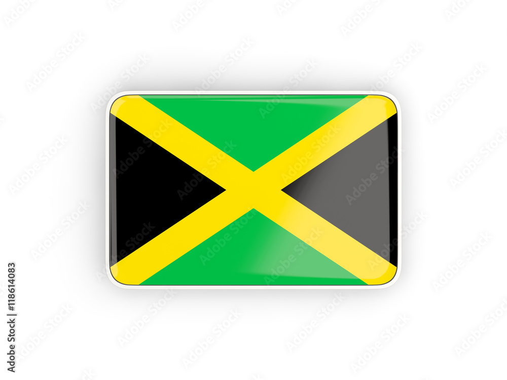 Flag of jamaica, rectangular icon Flag of jamaica, rectangular icon