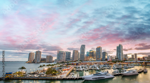 Downtown Miami at sunset, Florida