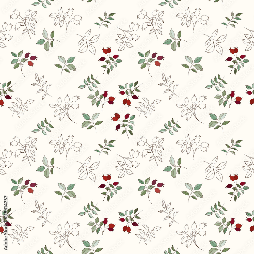 Hawthorn seamless pattern Hawthorn seamless pattern