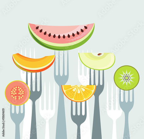 Fruit on forks series
