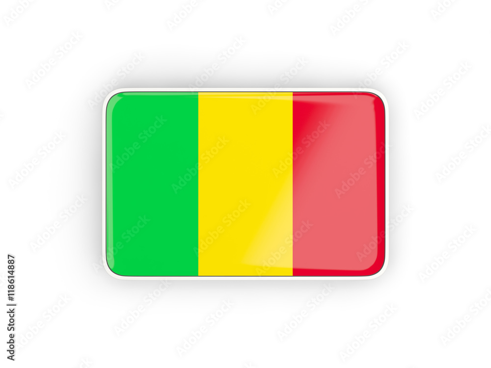 Fototapeta premium Flag of mali, rectangular icon