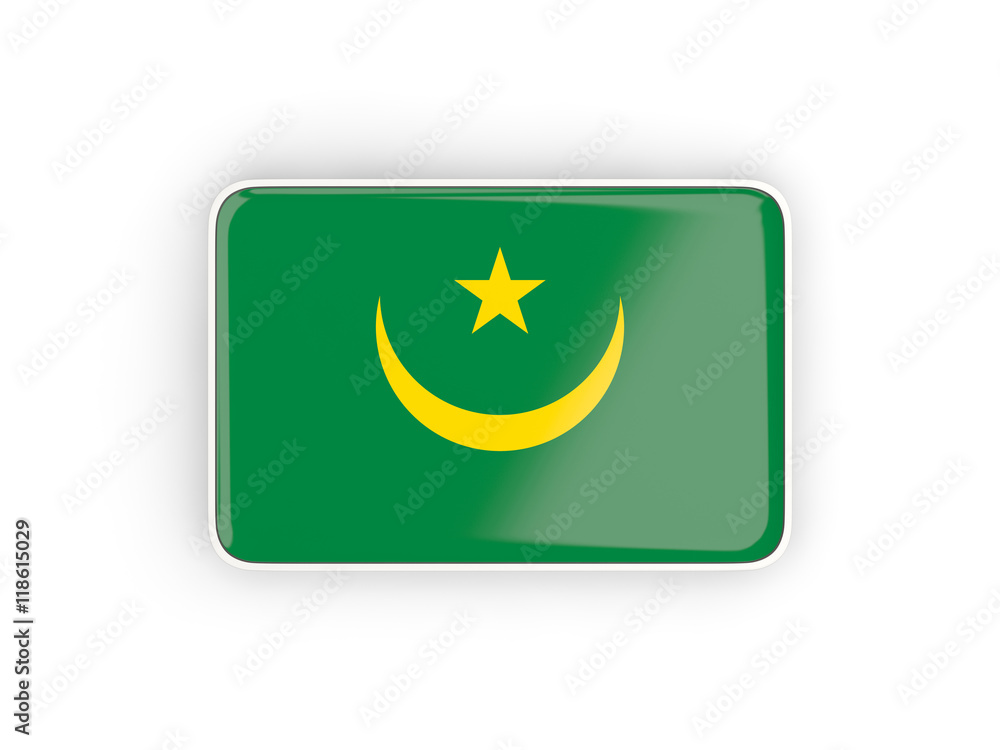 Flag of mauritania, rectangular icon Flag of mauritania, rectangular icon