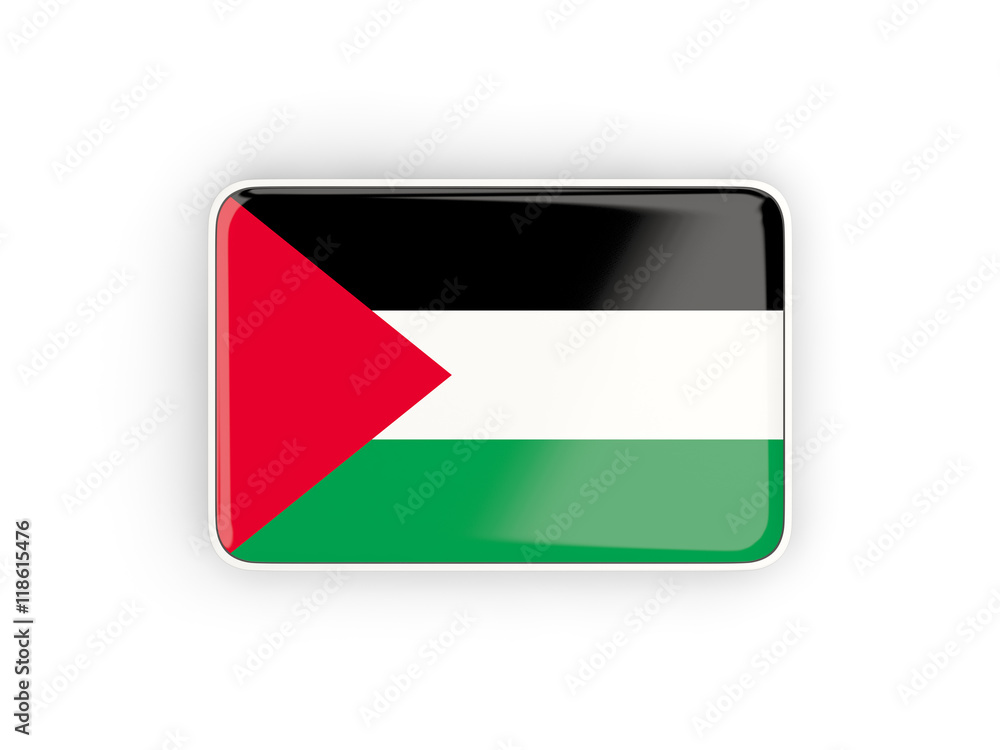 Flag of palestinian territory, rectangular icon Flag of palestinian territory, rectangular icon