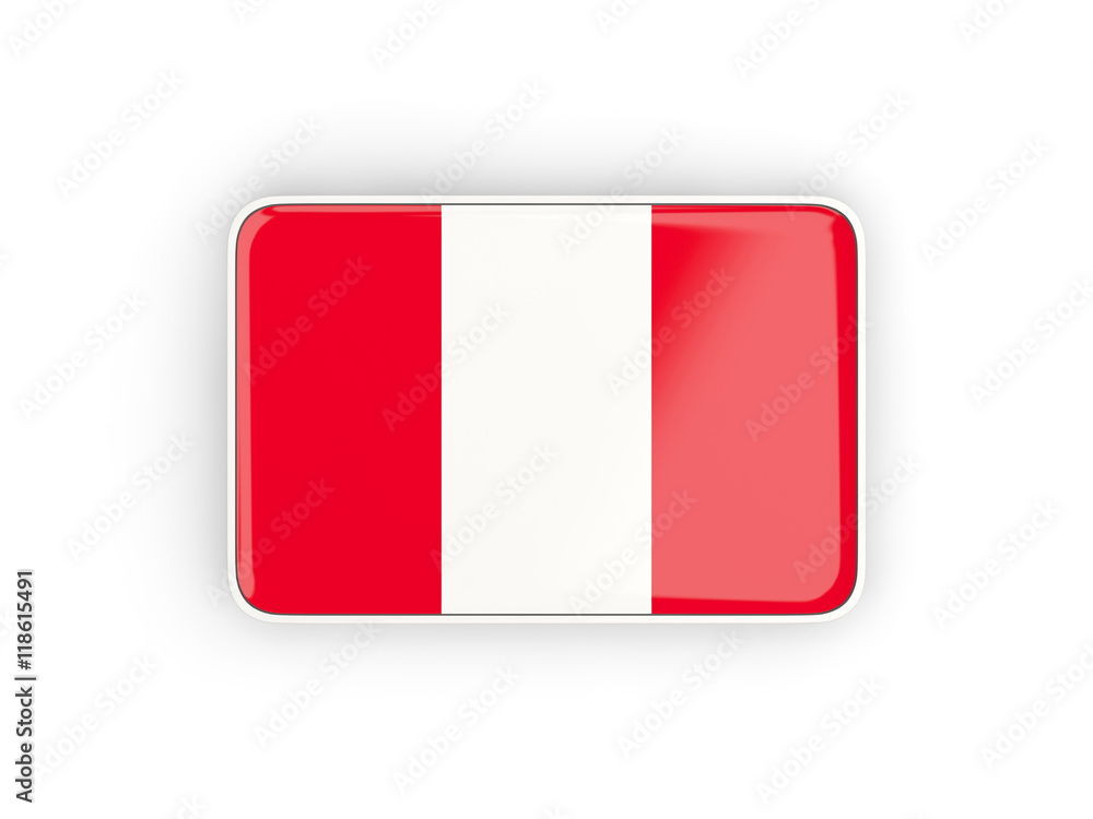 Flag of peru, rectangular icon Flag of peru, rectangular icon