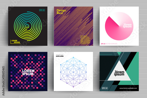 Set of backgrounds with trendy design. Applicable for Covers, Placards, Posters, Flyers and Banner Designs.