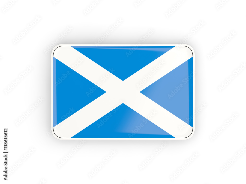 Flag of scotland, rectangular icon Flag of scotland, rectangular icon