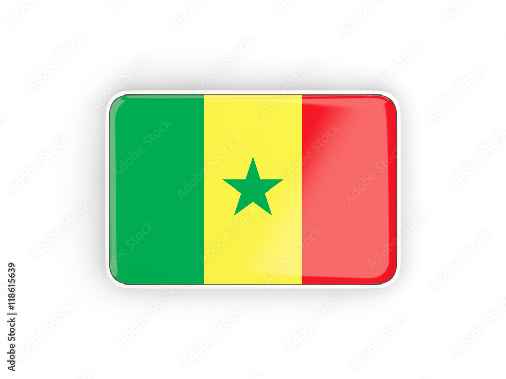 Flag of senegal, rectangular icon Flag of senegal, rectangular icon