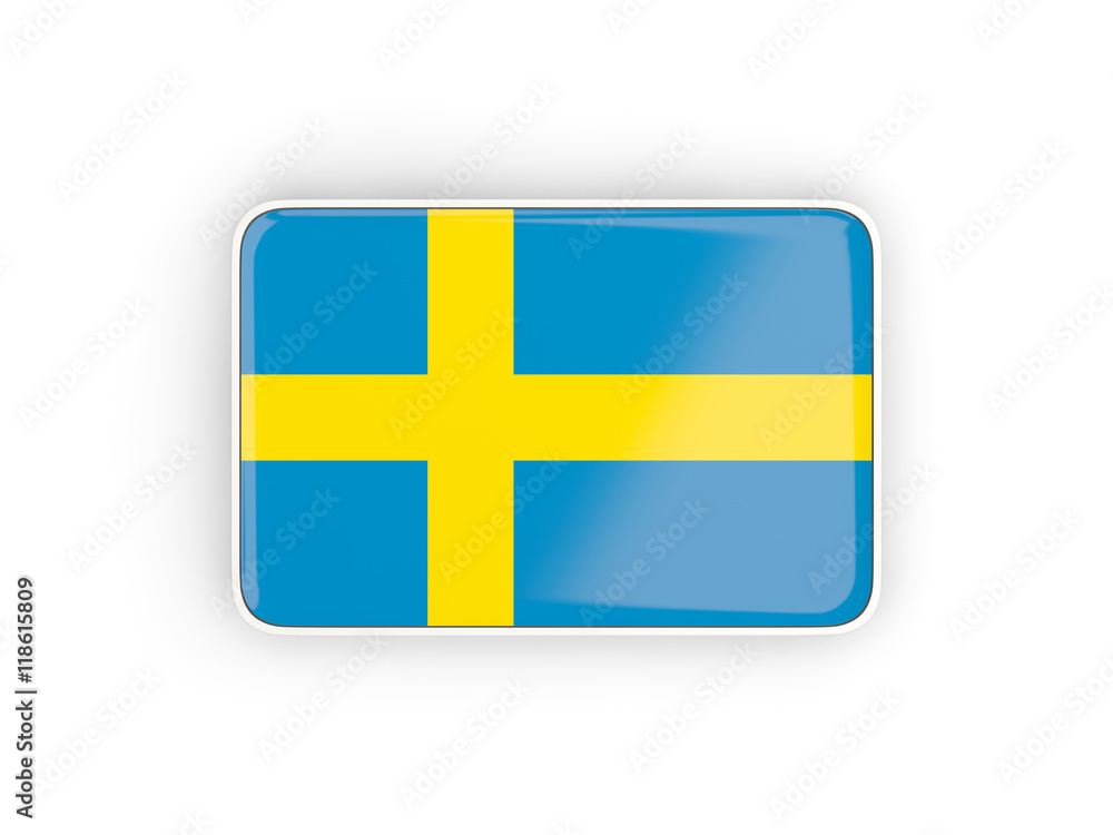 Flag of sweden, rectangular icon Flag of sweden, rectangular icon
