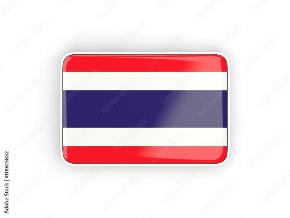 Flag of thailand, rectangular icon Flag of thailand, rectangular icon