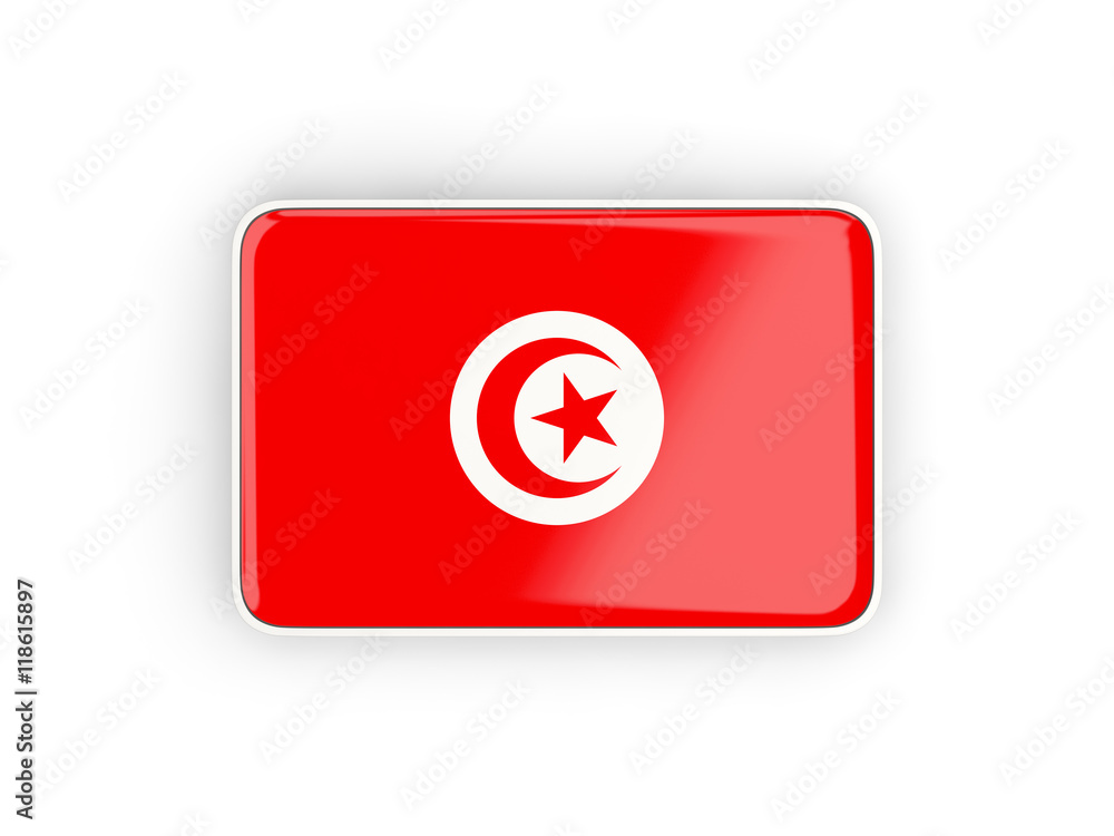 Flag of tunisia, rectangular icon Flag of tunisia, rectangular icon