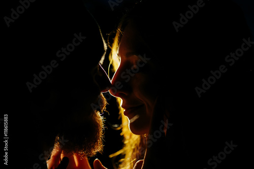 Darkness hides couple's kiss © IVASHstudio