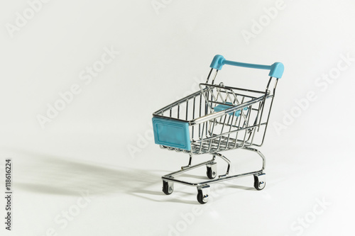 Empty Shopping Cart Isolated on White Background