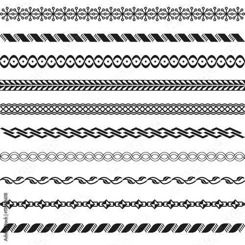 Old border designs vector set