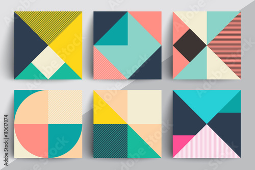 Set of geometric design cards. Applicable for Covers, Voucher, Posters, Flyers and Banner Designs.