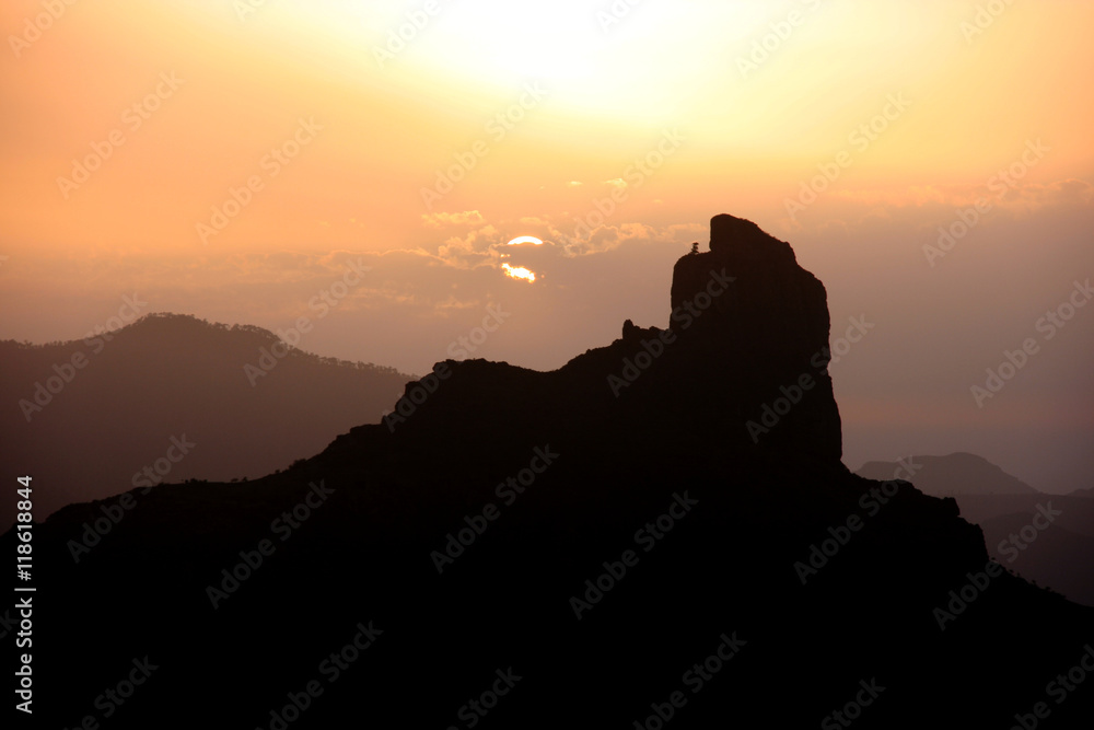 Naklejka premium Sunset at Tejeda Valley, Gran Canaria, Spain