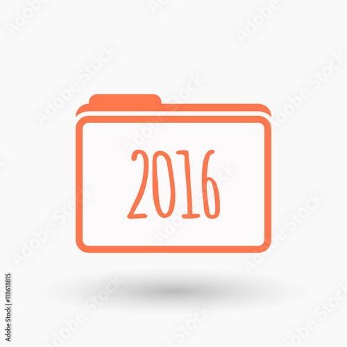 Isolated  line art  folder icon with a 2016 sign