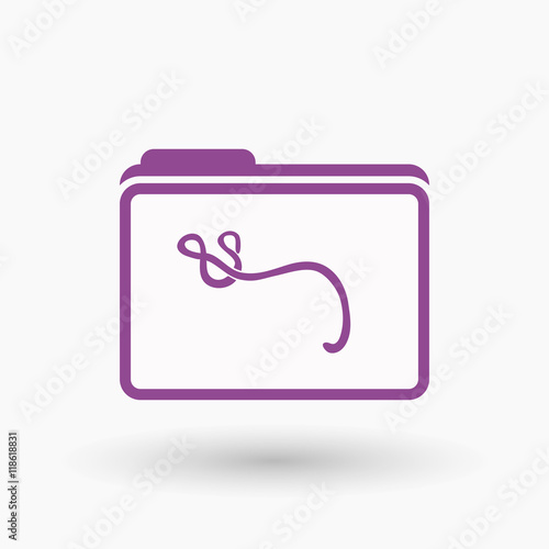 Isolated  line art  folder icon with  an ebola sign