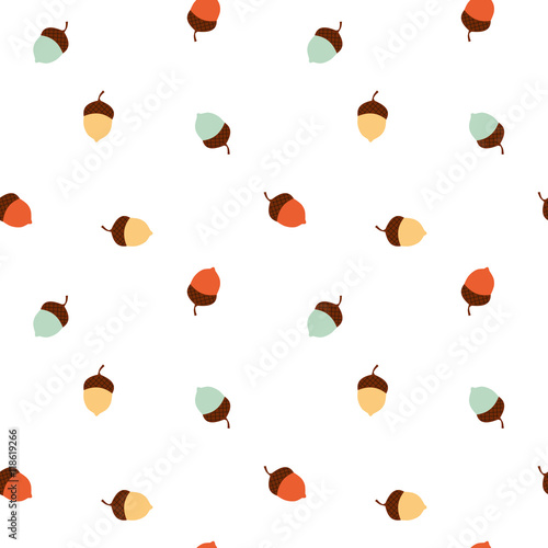 colorful acorn seamless vector pattern background illustration

