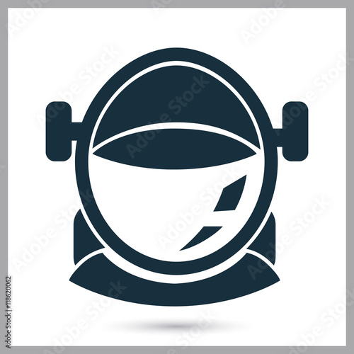 Austronaut helmet icon on the background