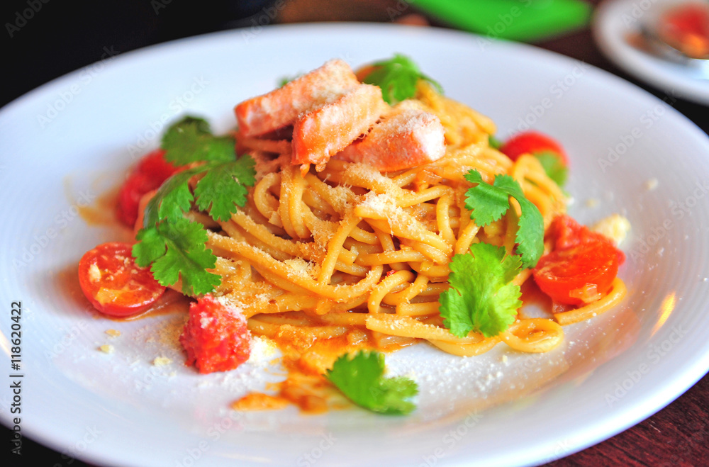 Italian pasta with salmon Italian pasta with salmon